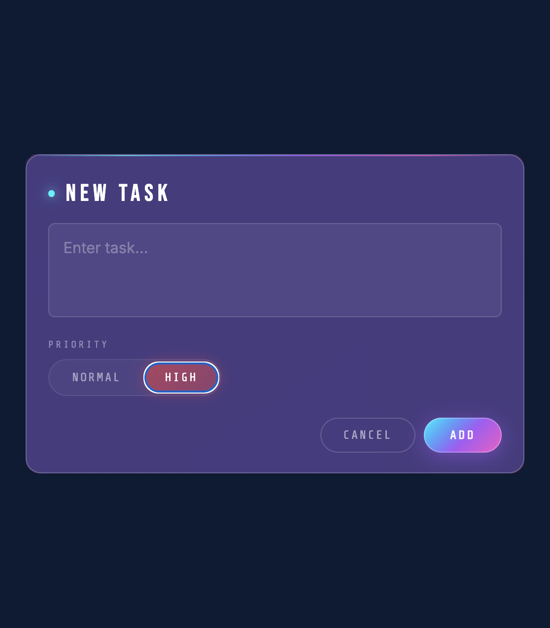 Add New Task — Dark